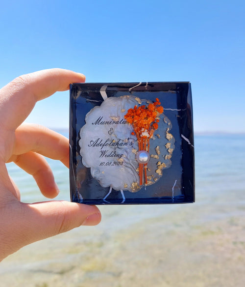 Personalized Wedding Epoxy Magnet Favors – Set of 25 for Guests