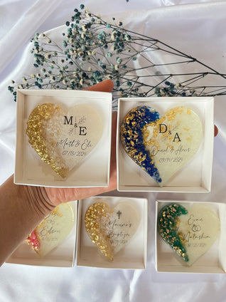 Custom Wedding Fridge Magnet Favor - Personalized Engagement Keepsake