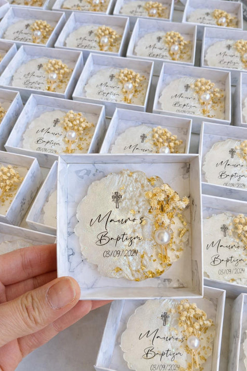 Christening Magnet Favor - Personalized Baptism Name & Date Keepsake