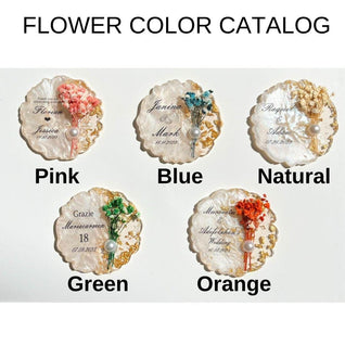 Baby Shower Magnet Favor - Blue Flower Baby Footprint Gift