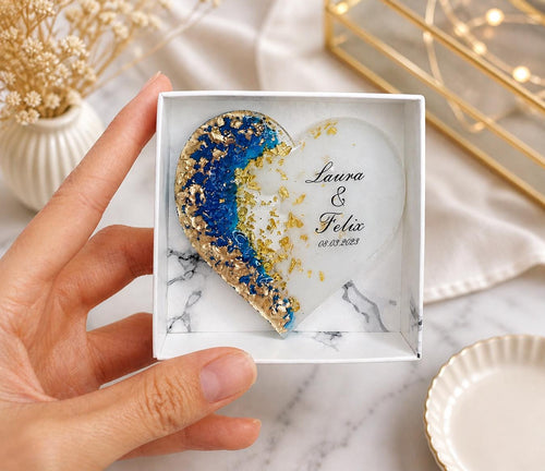 Custom Floral Wedding Fridge Magnet - Personalized Guest Favor