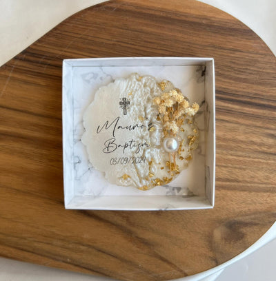 Christening Magnet Favor - Personalized Baptism Name & Date Keepsake