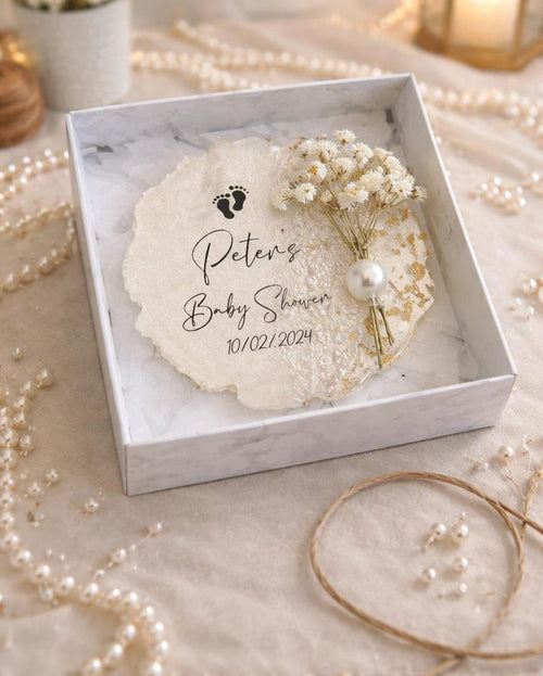 Personalized Baby Shower Magnet Favor - Custom Name & Date Keepsake