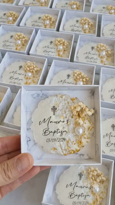 Personalized Baptism Magnet Favor - Christening Keepsake for Guests
