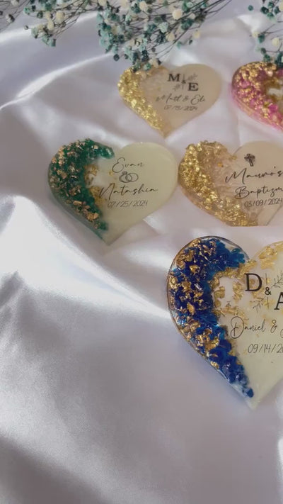Personalized Epoxy Wedding Party Favor Magnets for Guests